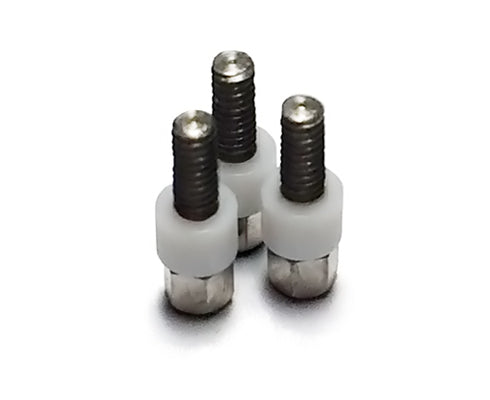 Hexa screws with teflon rings.