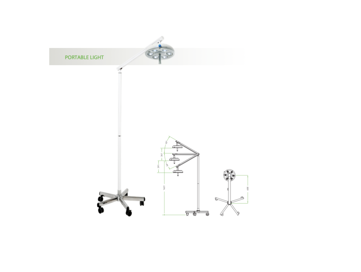 D6 HEXA : LED Dental Operatory Light D-CAM Cordless