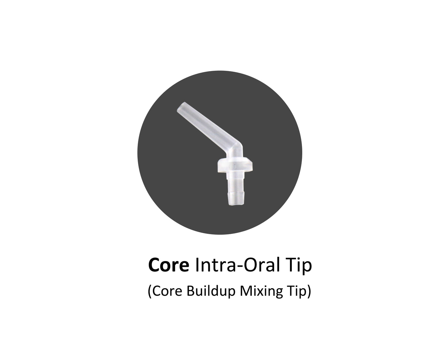 Core intra oral tip for core buildup mixing tip. 